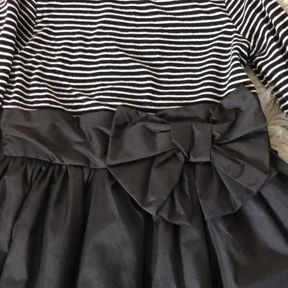 CHEROKEE Girls Holliday Black Stripes Knot Tutu Dress | 4T